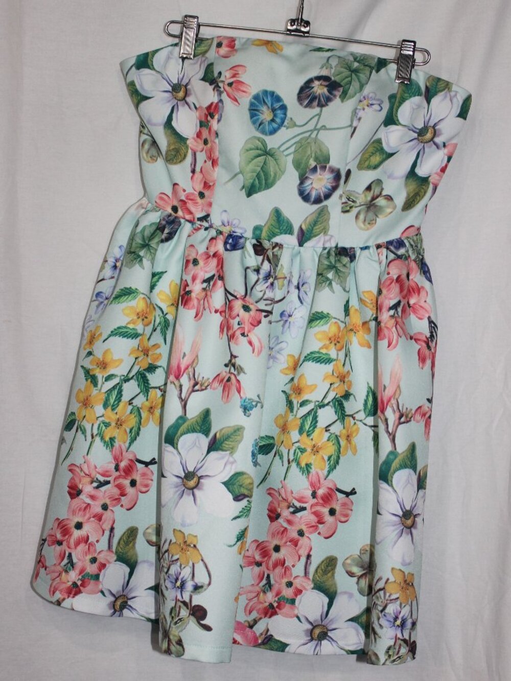 L'ATISTE WOMENS STRAPLESS FLORAL DRESS SZ. M